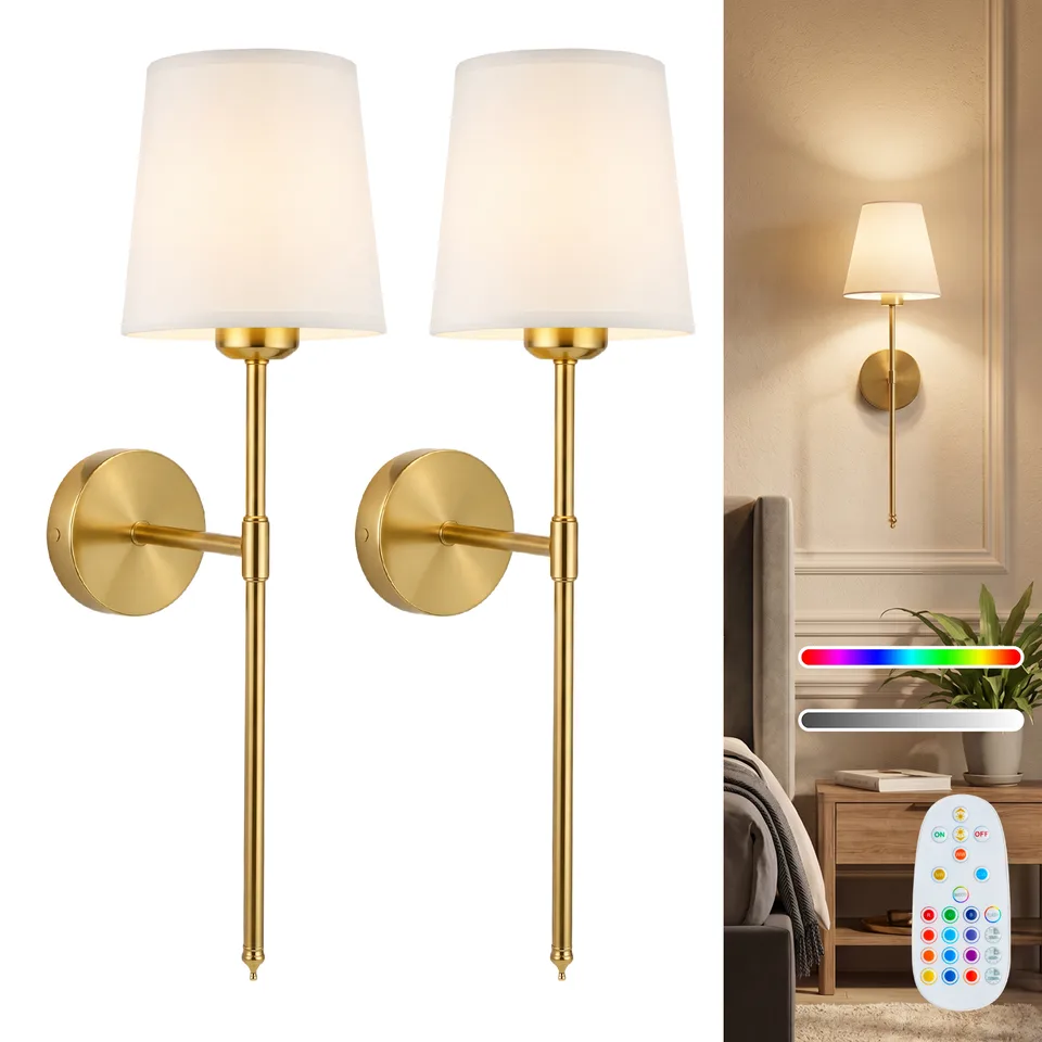 Rechargeable Gold Wall Sconce