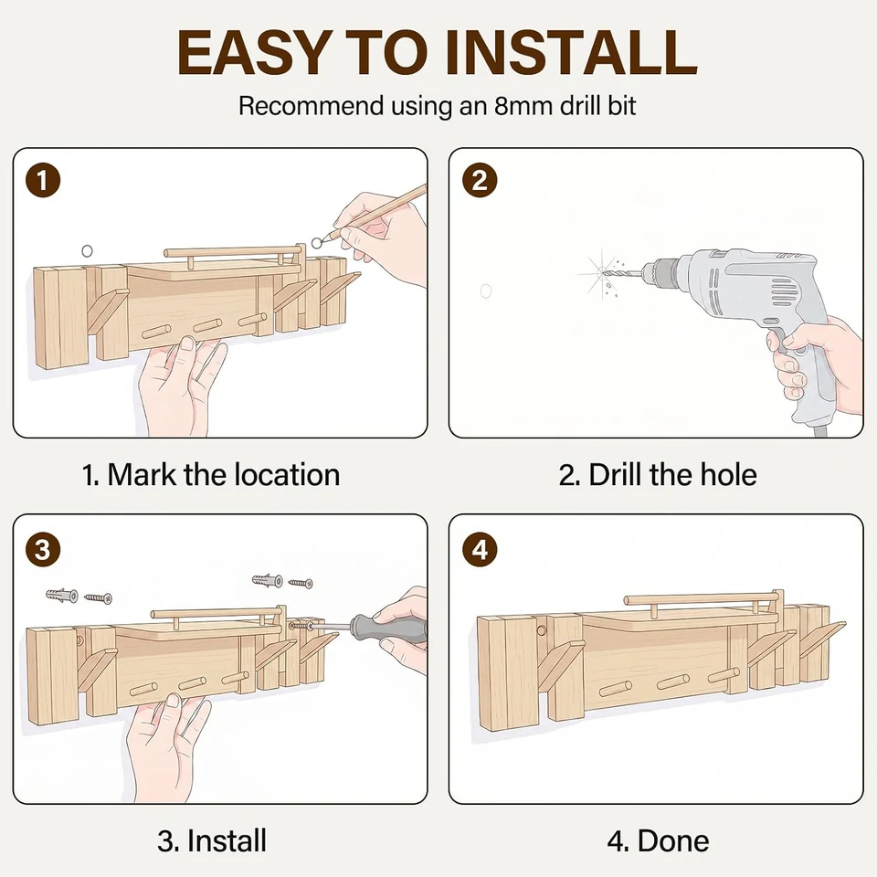 GISTAR wall-mounted hanger 7-hook product view 7